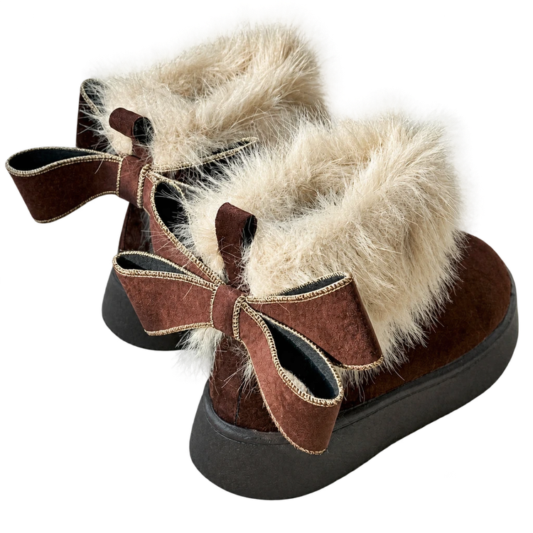 مینی اگ لبه خزدار پاپیونی مورو کالکشن لژ ۳ سانت (سایز ۳۷ تا ۴۰) | Mooro Collection Ugg Boots