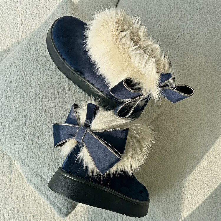 مینی اگ لبه خزدار پاپیونی مورو کالکشن لژ ۳ سانت (سایز ۳۷ تا ۴۰) | Mooro Collection Ugg Boots